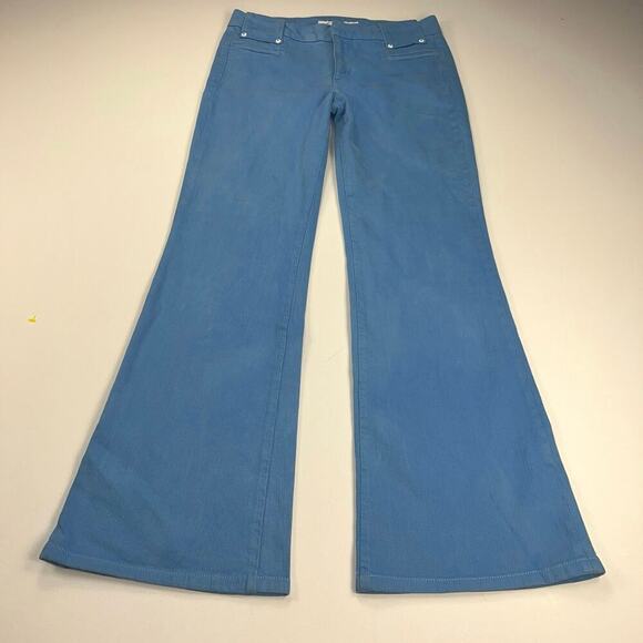 Joe’s Jeans Twill Denim Mid Rise Trouser Jeans Malibu Blue White Rivets Size 28 - Picture 2 of 13